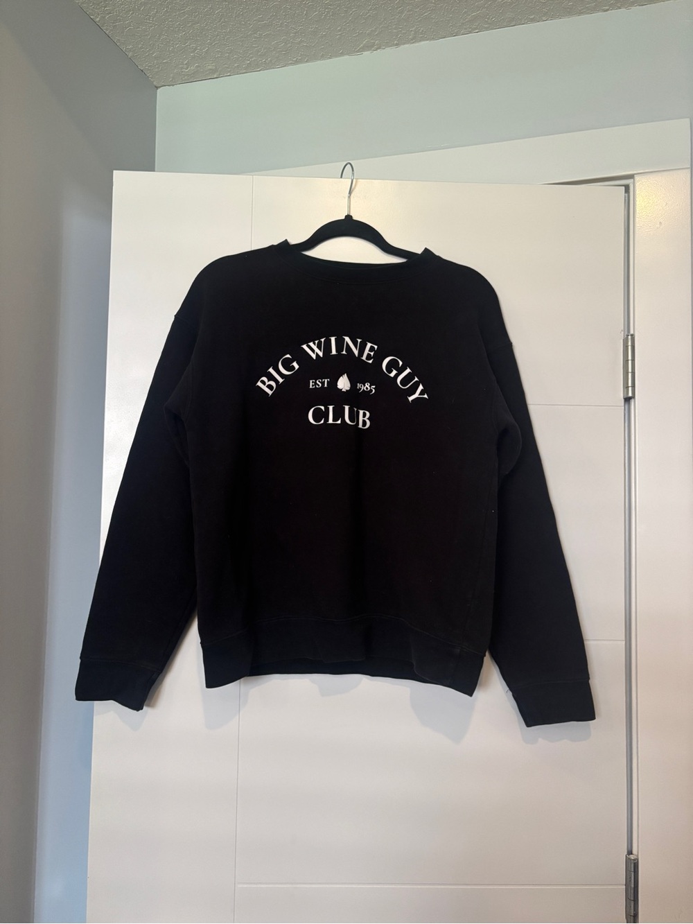Brunette The Label Black Crewneck Sweatshirt “Big Wine Guy Club”
